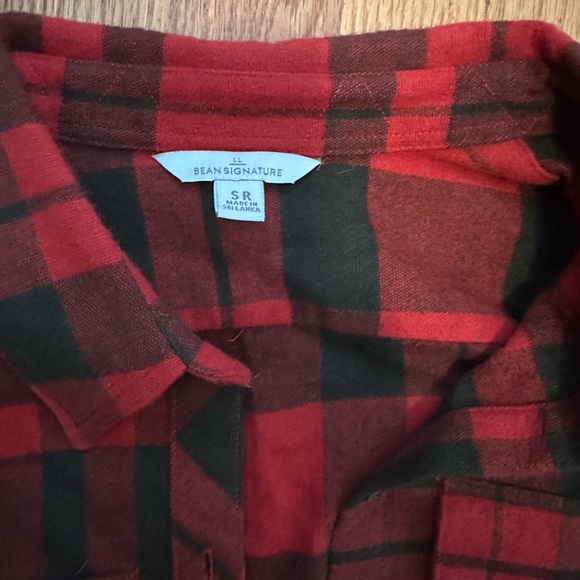 L.L. Bean Red and Black Plaid Button Down Shirt - Picture 4 of 4